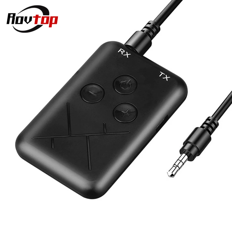

Rovtop 2 in 1 Car Wireless Bluetooth 4.2 Transmitter Receiver Adapter Stereo Audio TV Music MP3 Adapter 3.5mm Audio Cable Z2