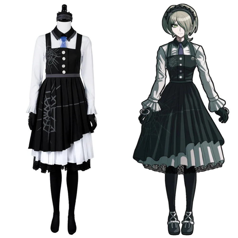 Danganronpa 3 Killing Harmony Kirumi Tojo Maid; костюм для косплея; полный комплект; платье на Хэллоуин; карнавальный костюм; костюм для косплея на заказ