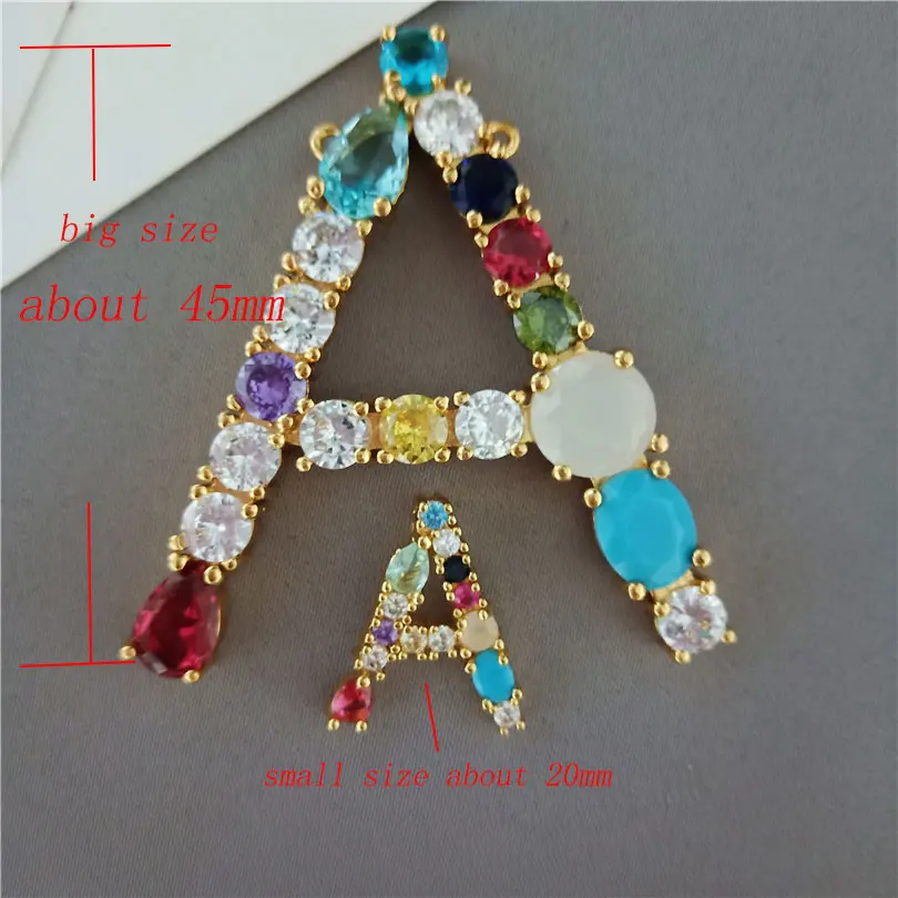 Pipitree большой размер 26 ожерелье с буквами алфавита многоцветный кубический цирконий Имя Начальная Подвеска Ожерелье s коробка цепь женские ювелирные изделия