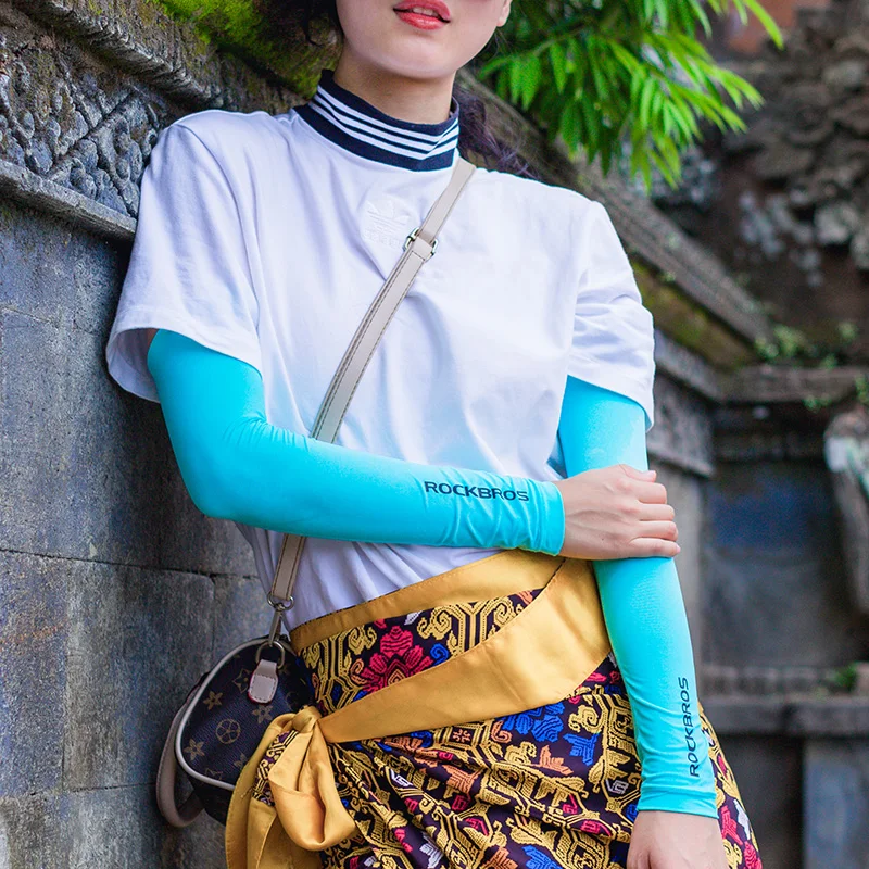 ROCKBROS солнцезащитный антиуф рукав ледяная шелковая ткань для велоспорта