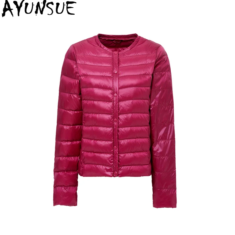 

AYUNSUE 2019 Ultra Light Down Jacket Women Autumn Winter Duck Down Coat Plus Size Long Sleeve Clothes Puffer Jacket KJ2702