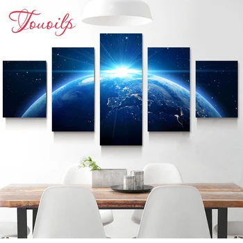 

5d diy diamond painting cross stitch"Universe Planet Space Landscape"diamond embroidery Diamond mosaic Home Decoration 5 pcs set