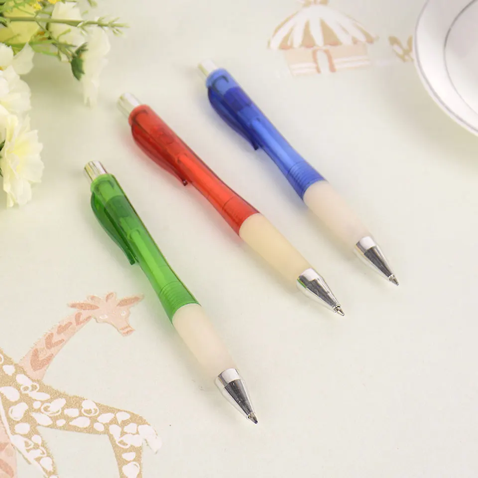 

60 Pcs/lot Transparent Arc Grip Telescopic 0.5mm Blue Writing Ball pen School Stationery Office Supplies