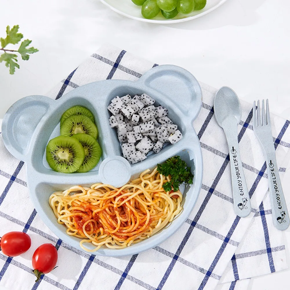 

NEW Fashion Wheat Straw Children Tableware for children baby Dishes Dinnerware Set Feeding Bowl Dishes baby Dishes Dinnerware