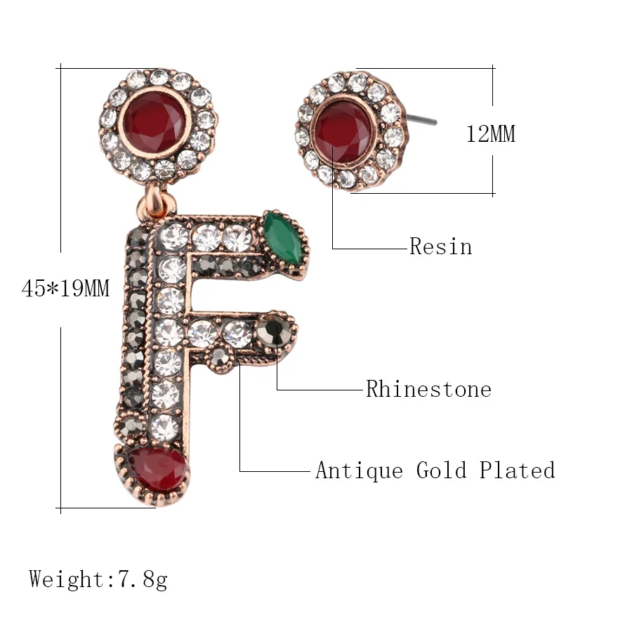 2018-New-Vintage-Turkish-Earrings-For-Women-Antique-Gold-Color-Letter-F-Asymmetry-Stud-Earring-India (1)