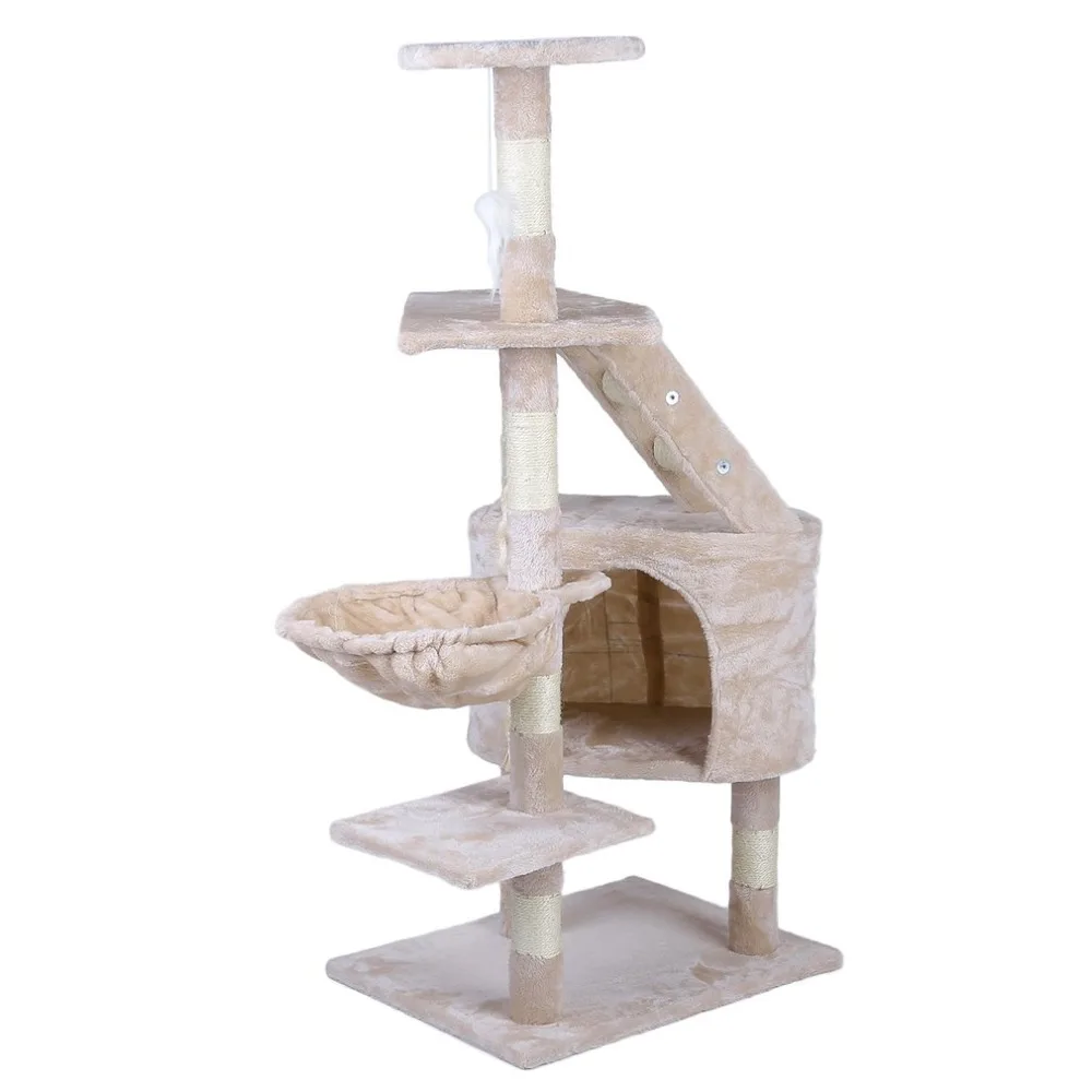 120cm Cat Jumping Toy with Ladder Scratching Wood Climbing Tree for Cat Climbing Frame Cat Furniture Scratching Post