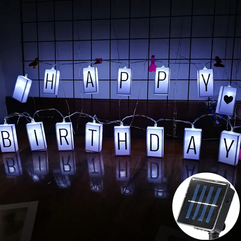 

20Led Fairy Switchable Creative Alphabet Card Solar String Lights LED 5M Decor For Christmas Garland guirlande lumineuse mariage