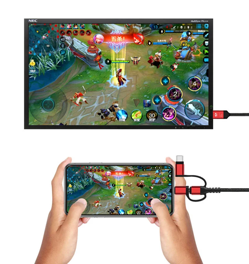 2K 60Hz USB HDMI беспроводной Wifi зеркальный литой Кабель-адаптер для iPhone iPad iOS Micro usb type C Android телефон к телевизору HD tv проектор