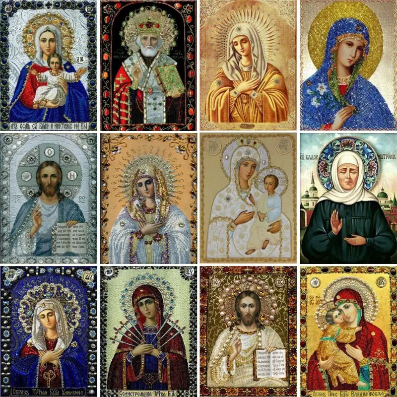 

Religious Figures 5D DIY Full Drill Diamond Painting Embroidery Rhinestones Cross Stitch Kit Wall Home Decor Handicraft 12x16in