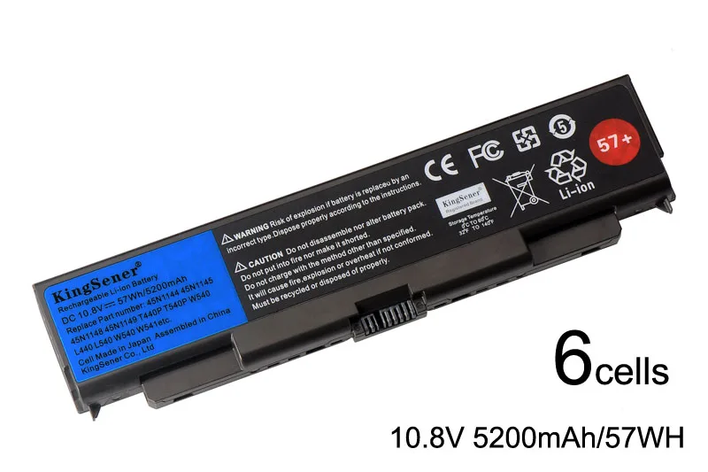 KingSener ноутбука Батарея для lenovo ThinkPad T440P T540P W540 L440 L540 45N1152 45N1153 45N1149 45N1152 45N1145 45N1160 57+ 57 A - Цвет: 5200mAh