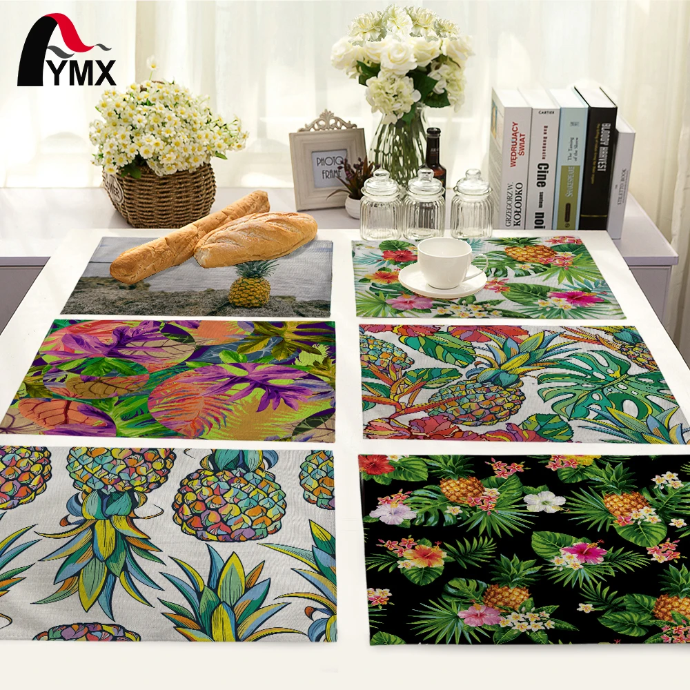 

Tropical Plant Pineapple Pattern Table Mat Kitchen Decoration Fashion Place Mat Dining Accessories Table Napkin For Wedding