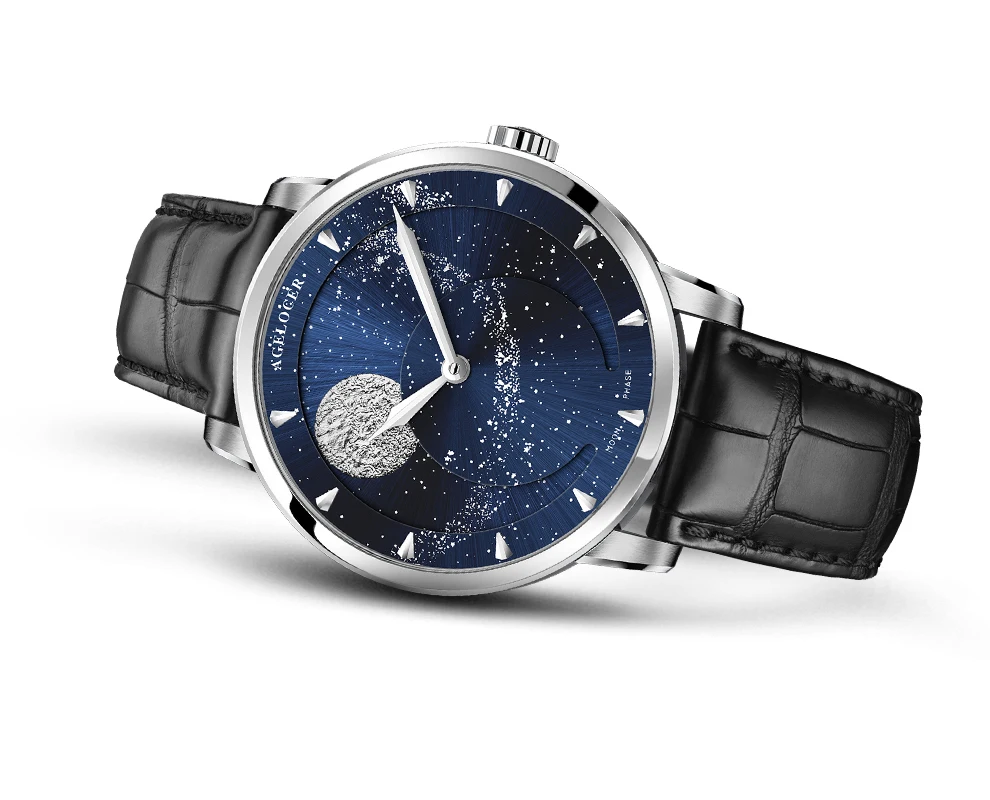 AGELOCER часы Moonphase винтажные швейцарские роскошные Брендовые мужские часы сапфир запас энергии 80 часов механические часы 6404A1