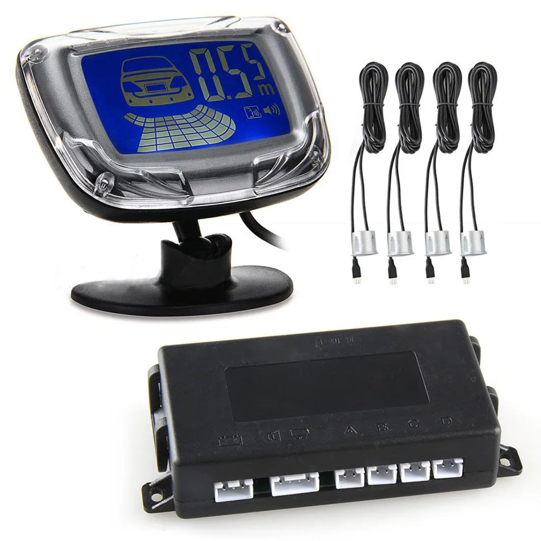 

Marsnaska Car Parking Sensor Radar LCD Display Backup Reverse Camera Rear View Camer+4 Sensors Radar Obstacle Alert Alarm System