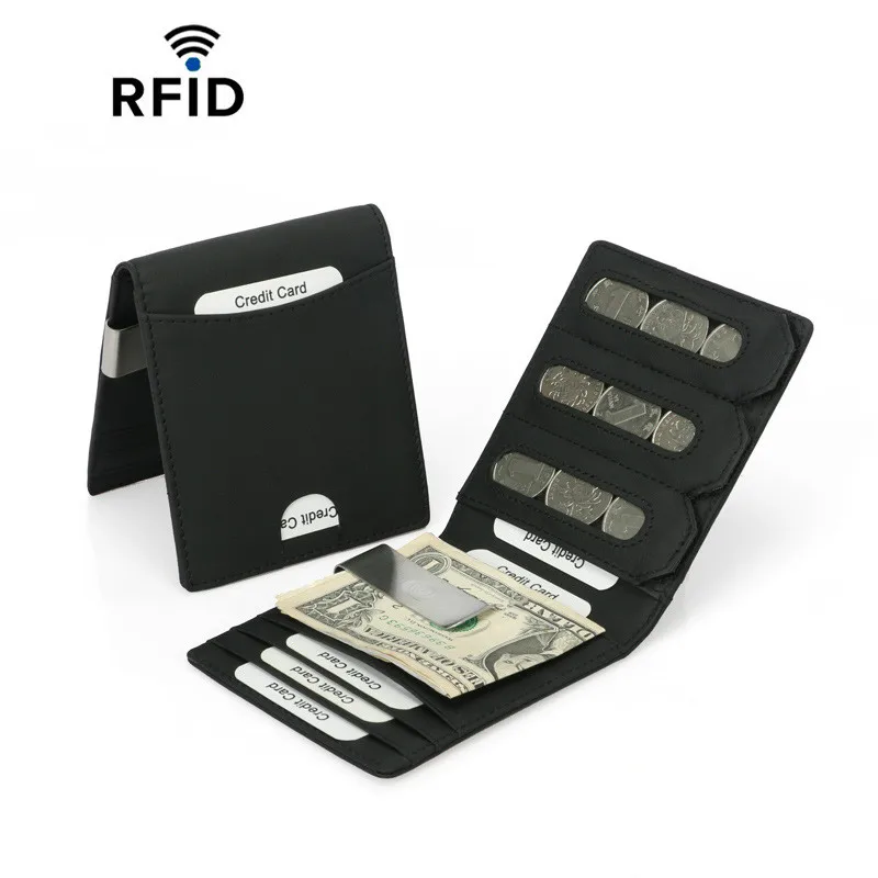 

Luxury Genuine Leather Money Clip Wallet Men Slim Billfold Magnetic Wallets Small Clamp for Money Clips Holder Purse