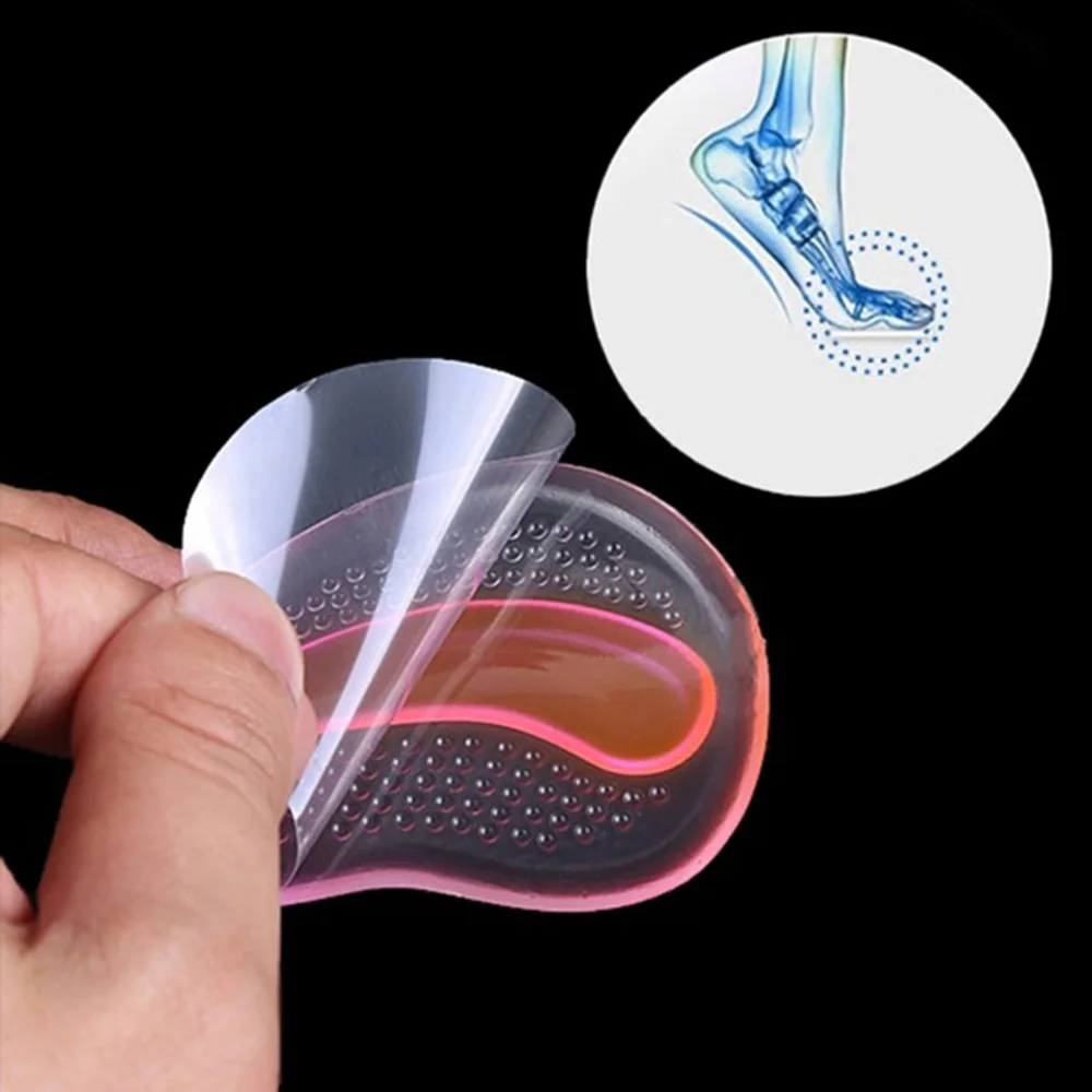 

Hot Sale 1Pair Gel Silicone Forefoot Pads Insoles Inserts Massager Anti-Slip Pain Relief Foot Care Insole dropship