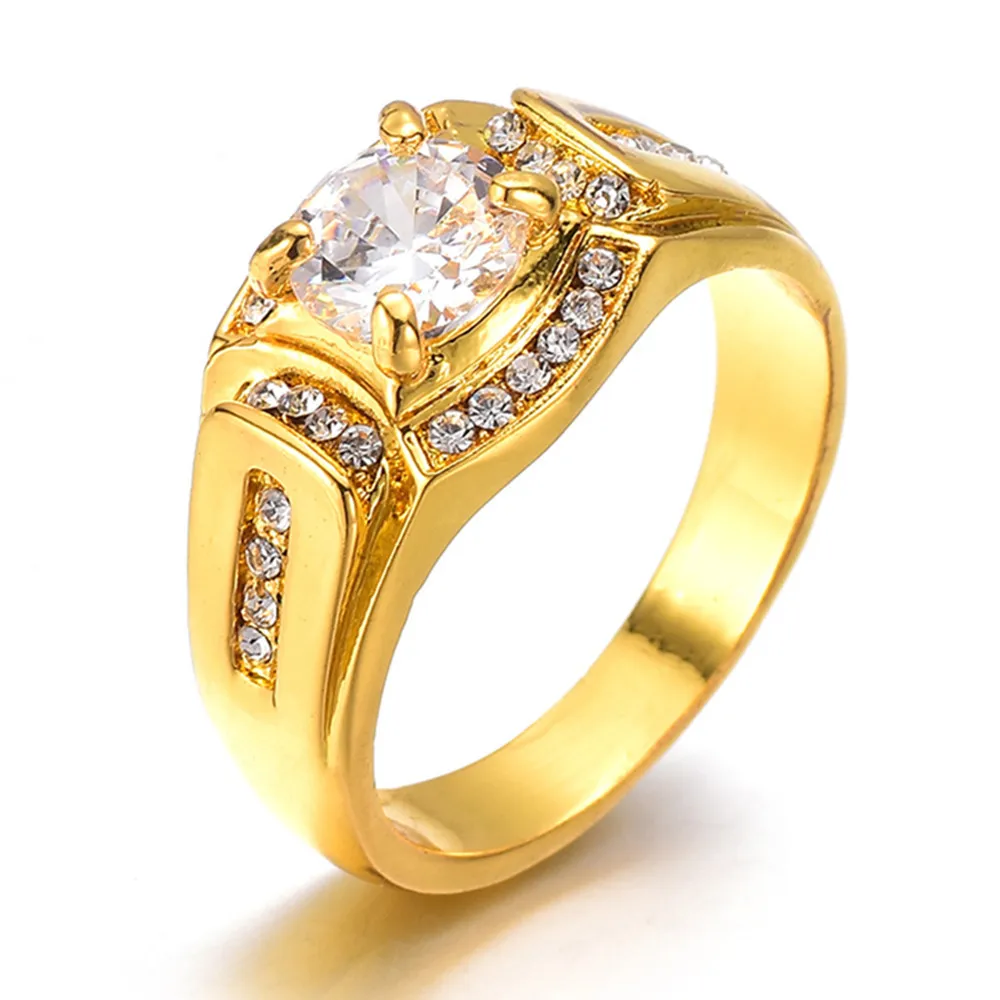 2019 Fashion Classic Crystal Alloy Rings For Men Wedding And Engagement