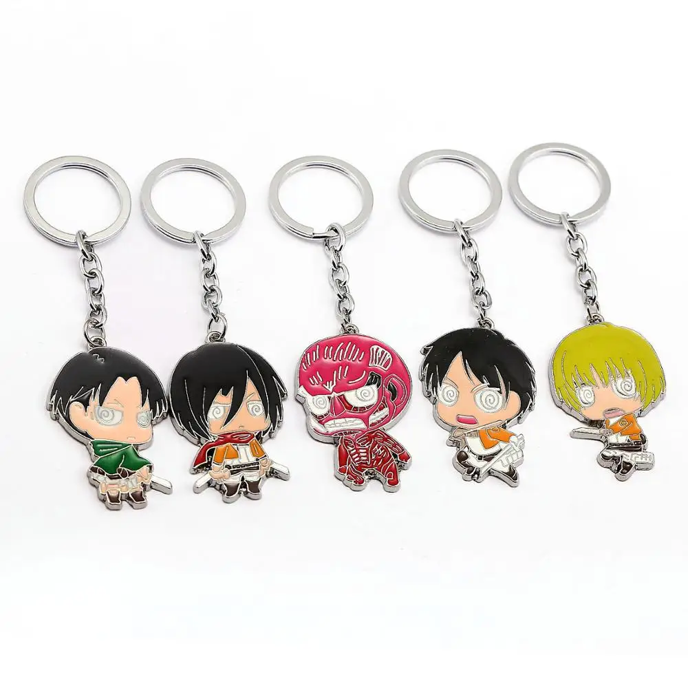 

Attack on Titan Levi Ackerman Eren Jaeger Mikasa·Ackerman Key Chain Pendant Anime Action Figure Cosplay Toys
