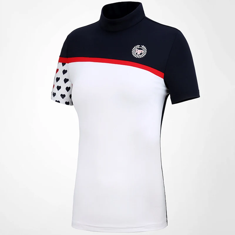 2019 New Women Golf T-shirts Breathable Sport Golf Shorts for Women Outdoor Golf Shirts Women Tennis Golf Wear Turn-down Collar