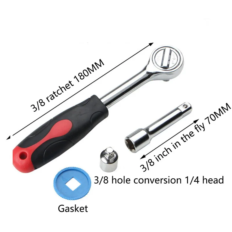 40 шт. 3/8 дюймовый набор гаечных ключей привод гаечный ключ с трещоткой велосипед мотоцикл ремонт автомобиля набор инструментов общий розетки