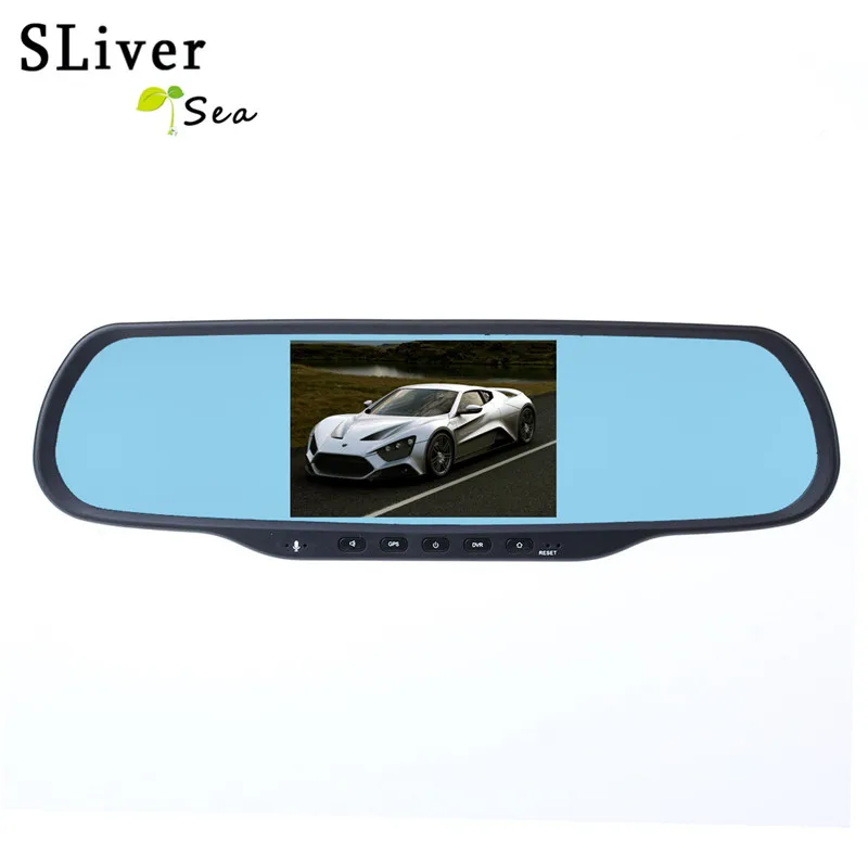 

SLIVERYSEA 5" Car Camera DVR GPS Bluetooth Dual Lens Rearview Mirror Video Recorder Full HD 1080P Automobile DVR Dash Camera