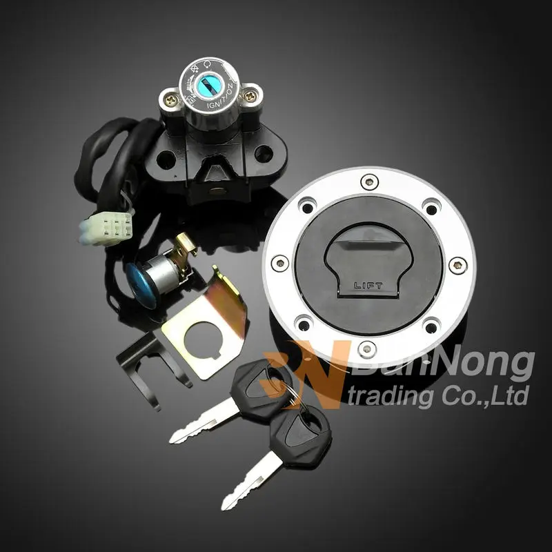 

Motorcycle Ignition Switch Lock+ Fuel Gas Cap Cover+ Seat Lock+Key Set for Suzuki GSX600 GSX750 1998-2006
