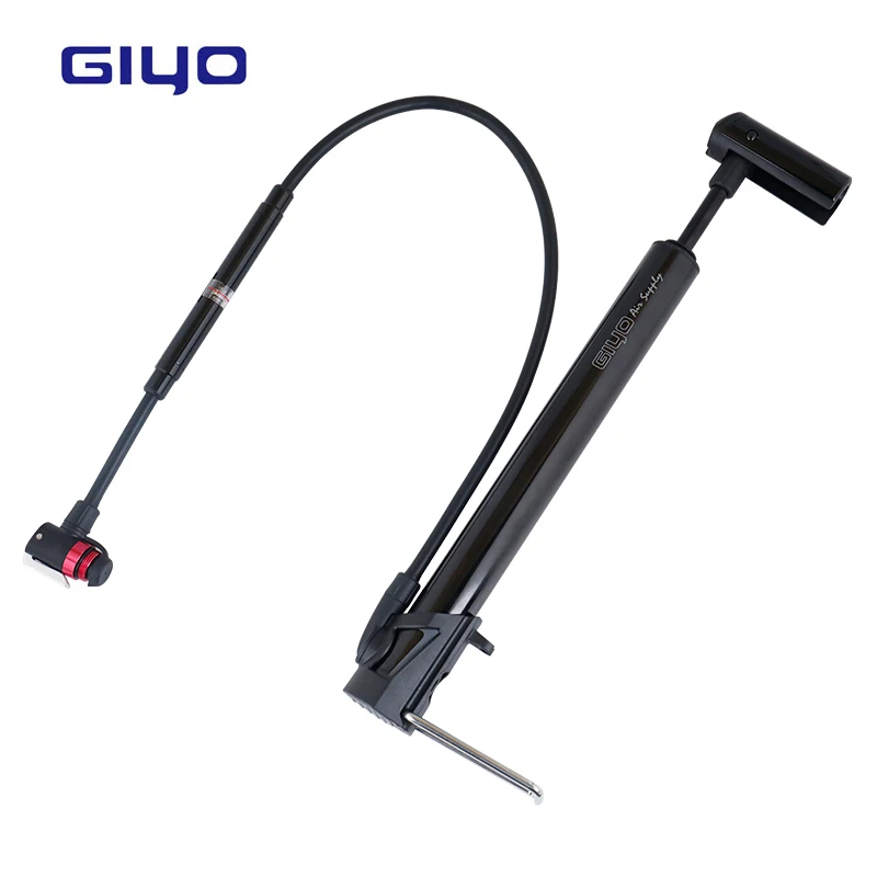 Giyo GM 631 насос для велосипеда 140PSI сплав инфлятора W/ Gauge 600 мм шланг складная ручка и