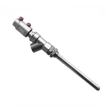 Пищевой 1/2 дюймовый пневматический заправочный клапан длиной 312 мм двойного действия DN15 заправочный клапан из нержавеющей стали пневматический заправочный клапан