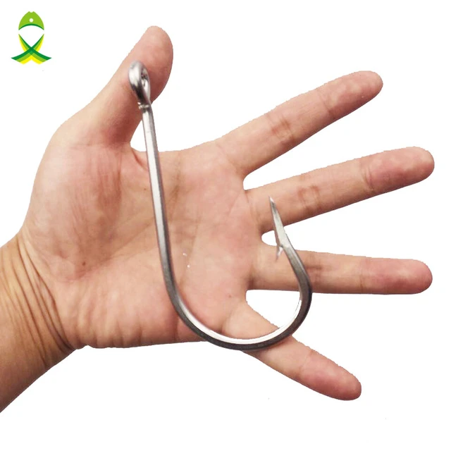 JSM 20 pcs/lot sharp Big Game Stainless Steel shark Fishing Hooks Barbed  hook ocean Boat Fishing 7691 size 4/0-13/0 - AliExpress