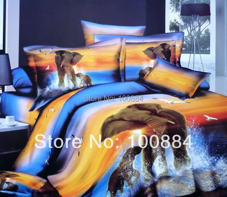 

New elephant bedding,500TC 4pc bedding sets without filler,3d animal bedding sets,kids animal bedding sheet queen