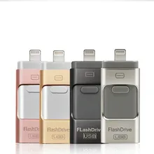 OTG USB флэш-накопитель для iPhone X/8/7/7 Plus/6 Plus/6s/5/SE ipad металла Pendrive HD флеш-накопитель 8 Гб оперативной памяти, 16 Гб встроенной памяти, 32 ГБ, 64 ГБ, 128 Гб Flash Driver