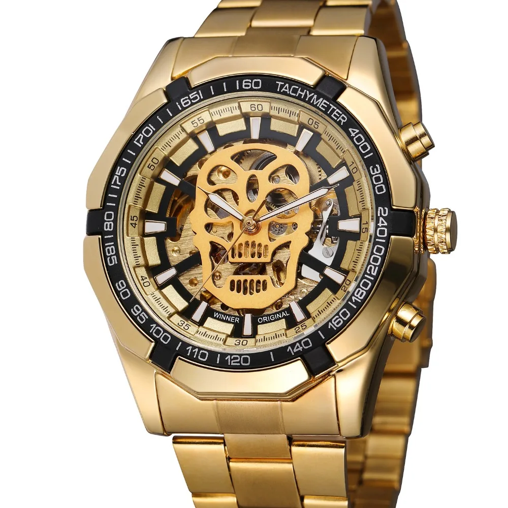 

Winner Golden Watch Mens Watches Top Brand Luxury Sport Mechanical Watch Montre Homme Clock Men Automatic Skeleton Watch