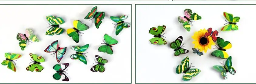 

wholesale factory outlet Color butterfly stereoscopic wall sticker magnetic 4.5cm living room bedroom decoration sticker world