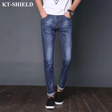 Весенние Джинсы Мужчин Бренд Моды Джинсовые Брюки мужские Slim fit Прямые Брюки Masculina Pantalones Повседневная Жан Homme Проблемных