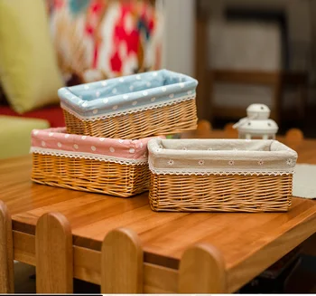 

2019 Pastoral minimalist desktop storage basket,rattan storage basket,storage drawer,underwear storage box,sundries cosmetics