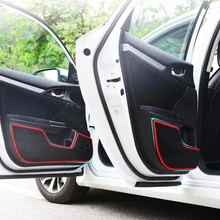 4 шт. автомобильный Стайлинг протектор боковой край защитная накладка защищенная анти-кик двери коврики Крышка для Honda Civic