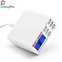 CinkeyPro светодиодный дисплей 6 портов USB зарядное устройство для samsung iPhone iPad Быстрая зарядка для планшета 5 В/6A настенный адаптер Универсальный телефон
