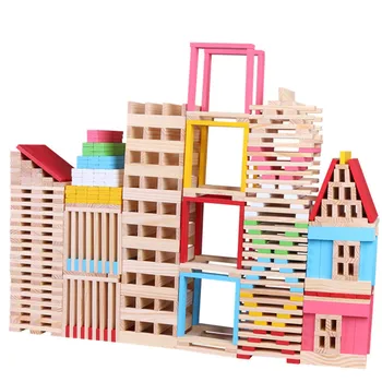 

Wooden Blocks Puzzle Intelligence Toys 150pcs Wooden Building Model Materials Building Blocks Creative Build Toys For Children