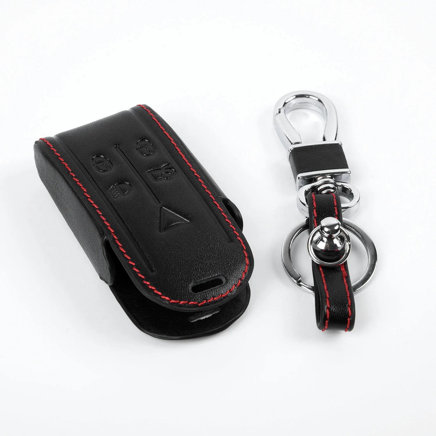 Replacement Leather Keychain Accessories Leather+Metal Key Case Protector For Jaguar XK XF XJ8 XR8 XRR Durable