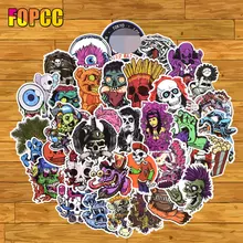 

50pcs/pack Terror Series Sticker Graffiti Skeleton Funny Dark Stickers for DIY Sticker on Travel case Laptop Guitar Fridge