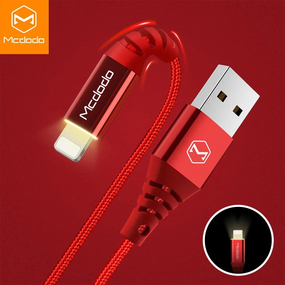 MCDODO Cable USB para iPhone XS MAX XR 8X8 7 6 5 6 s plus Cable de carga rápida de cargador de teléfono móvil Cable USB Cable de datos