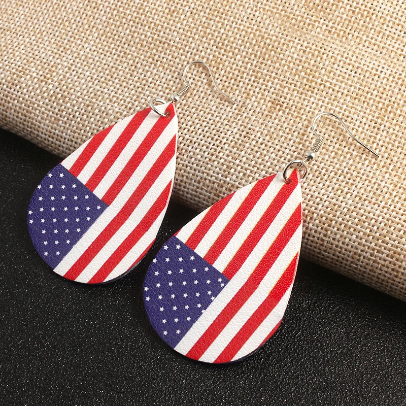 Download SG American Flag Star Heart Drop Shape Earrings Avengers Pentacle Girl Patriot Ear Studs Brincos ...