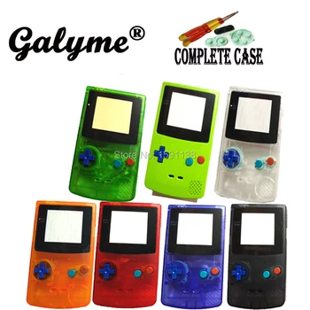 

Hot Colorful Buttons Original Lens Plastic Case Fit For GameboyColor GBO DMG Repair Cover Boy Color Game Console Housing Shell
