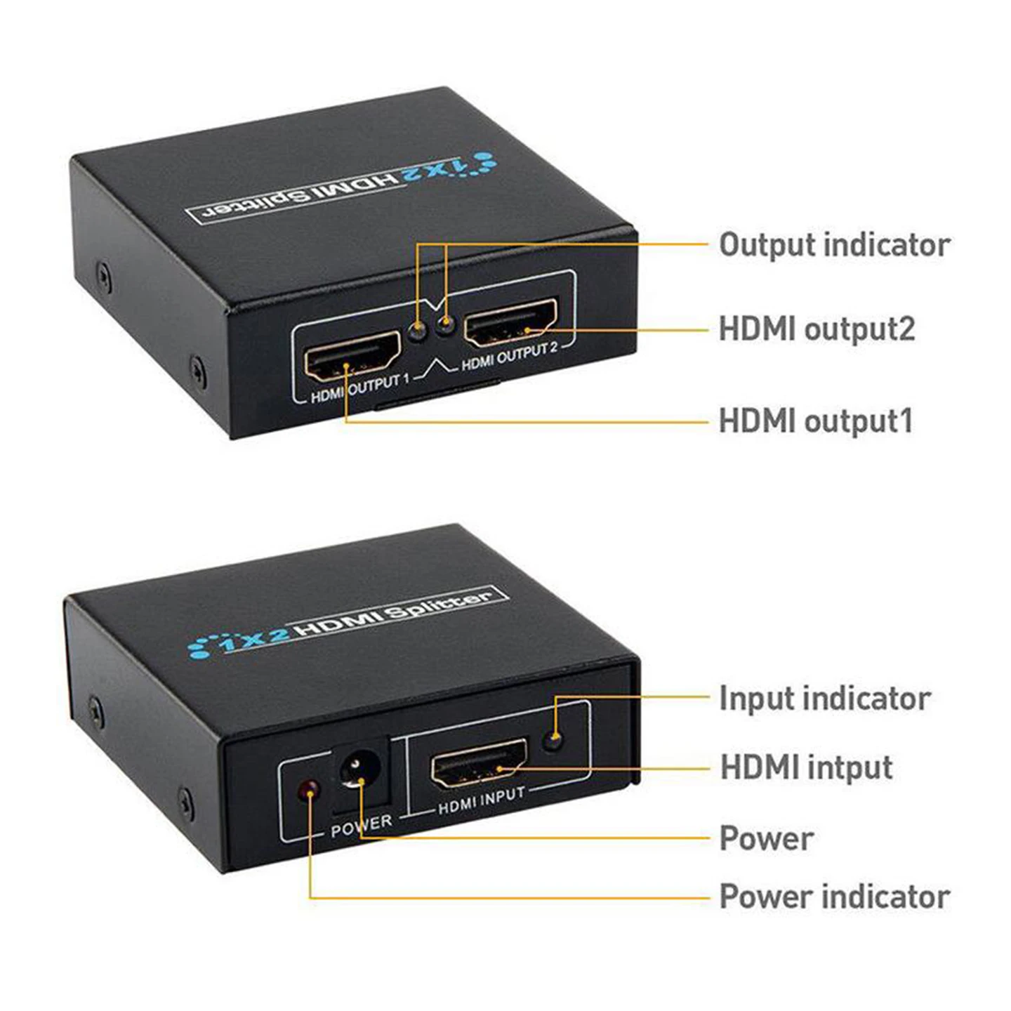 HDMI 4 K Splitter Full HD видео с разрешением 1080 p HDMI коммутатора коммутатор коробка концентратор 1 в 2 из двойной усилитель дисплея для HDTV DVD Xbox PS3/4/5