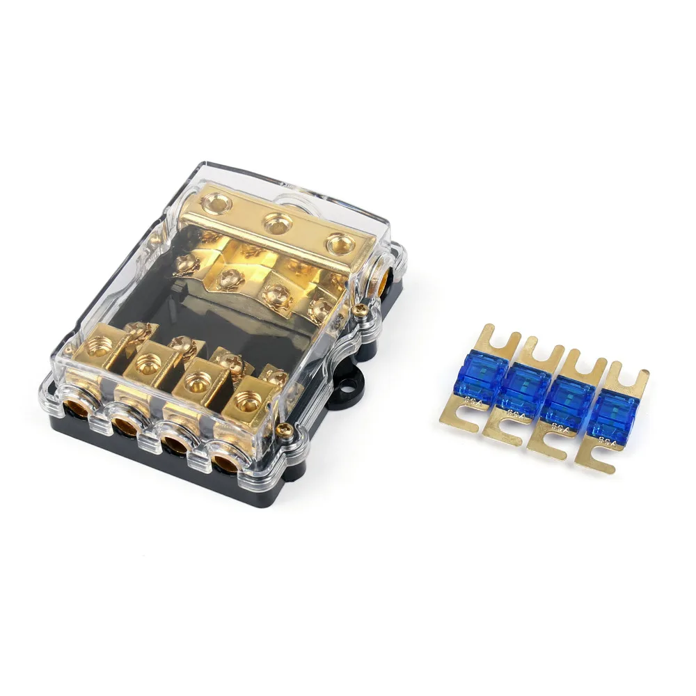 

Areyourshop Mini ANL Fuse Holder 4 in 1 Bolt Type Car Audio Power Safety Base 12V 1/4PCS New Arrival Transparent Holder Fuse