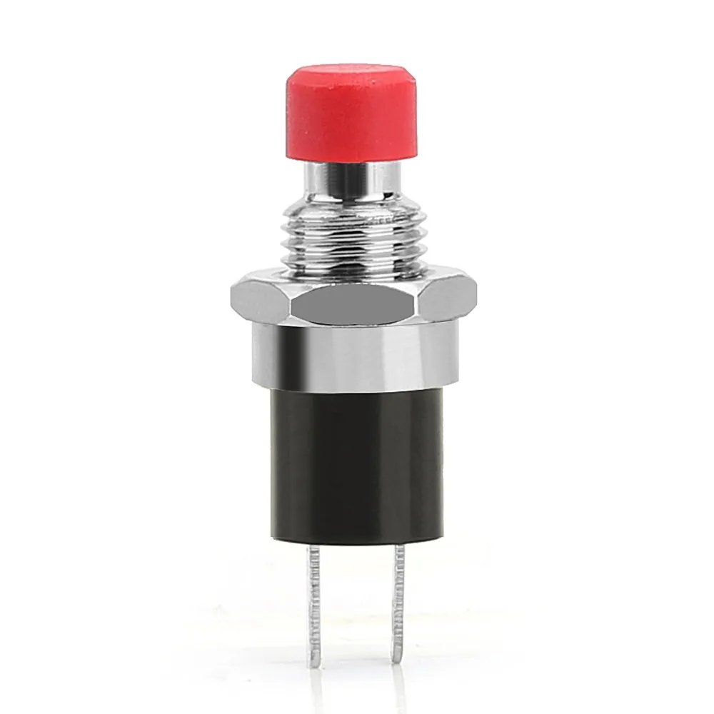 Мини 7 мм IP67 Кнопка фиксация SPST N/O выключателя красный/черный для