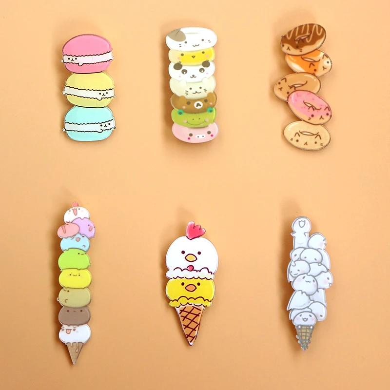

Ice Cream Cone Food Jenga Cartoon Badge Brooch Icons Badges DIY Backpack Icons Badges For Clothing Acrylic Badges Accessories