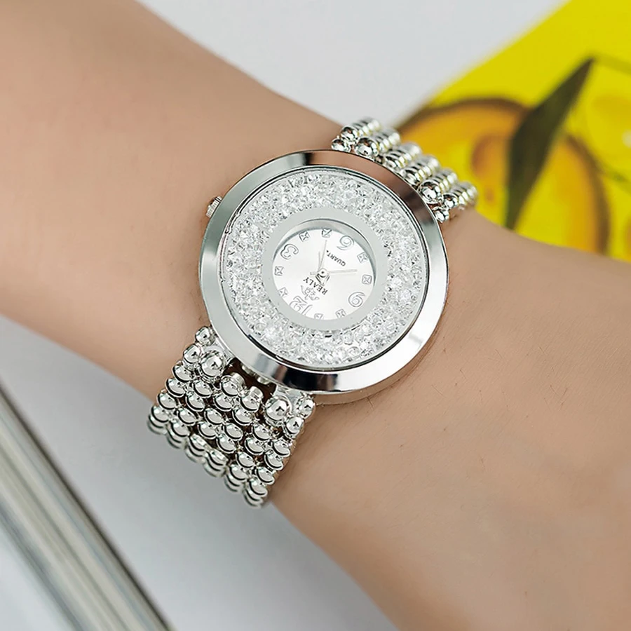 Модные женские часы с бриллиантами, аналоговые кварцевые наручные часы из нержавеющей стали, дизайн, креативные женские серебряные часы