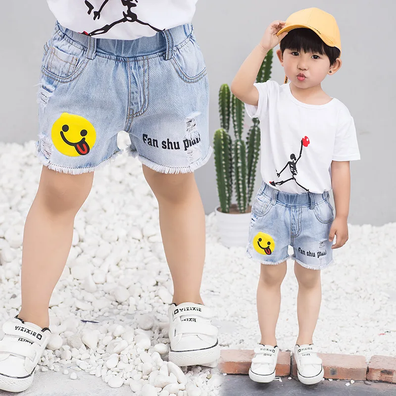 Boys Denim Shorts Teenger Boy 2018 New Summer Ripped Short For Baby Kid
