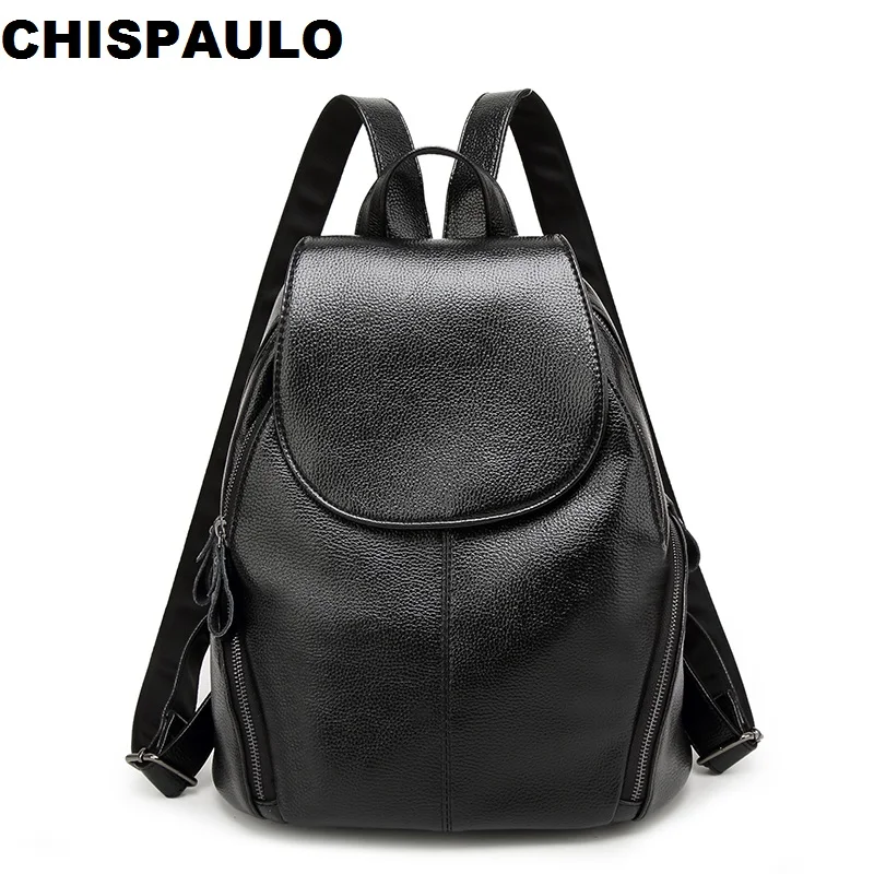 

Women Genuine Leather Backpack School Bags For Teenagers Girls Travel Bag Designer High Quality Sheepskin Backpacks 2019 N109