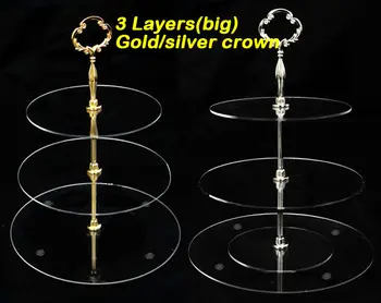 

Free shipping 18.7cm 3layers Big Acrylic Circle Cupcake Party Wedding Tier Cake Stand Hardware Free shipping
